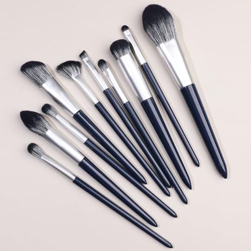 Namzi Make-up-Pinsel-Set, 10 Stück, hochwertige synthetische Grundierung, Puder, Concealer, Lidschatten, Rouge, Make-up-Pinsel, Nvay Blue B von Namzi