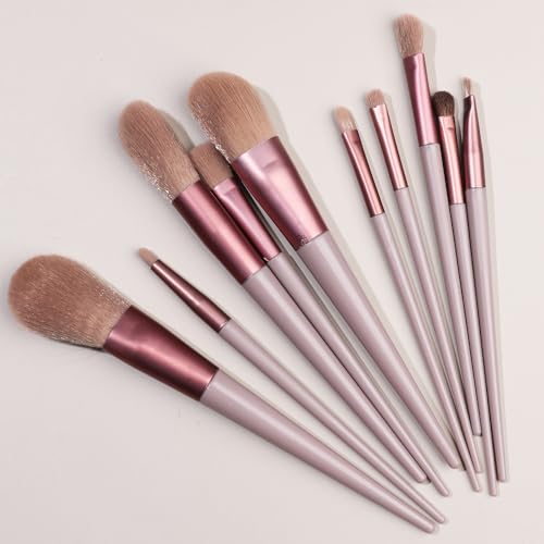 Namzi Make-up-Pinsel-Set, 10 Stück, hochwertige synthetische Grundierung, Puder, Concealer, Lidschatten, Rouge, Make-up-Pinsel, Rosa von Namzi