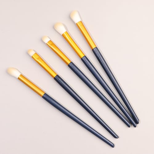 Namzi Make-up-Pinsel-Set, 5-teilig, hochwertige synthetische Grundierung, Puder, Concealer, Lidschatten, Rouge, Nvay Blue Make-up-Pinsel, Dunkelblau von Namzi
