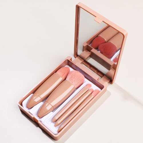 Namzi Make-up-Pinsel-Set, 5-teilig, hochwertige synthetische Grundierung, Puder, Concealer, Lidschatten, Rouge, Pink, Make-up-Pinsel mit rosa Aufbewahrungsbox von Namzi