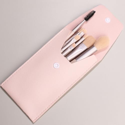 Namzi Make-up-Pinsel-Set, 8-teilig, hochwertige synthetische Grundierung, Puder, Concealer, Lidschatten, Rouge, Hellrosa, Make-up-Pinsel mit hellrosa Aufbewahrungstasche von Namzi