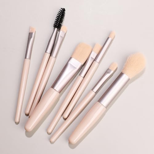 Namzi Make-up-Pinsel-Set, 8-teilig, hochwertige synthetische Grundierung, Puder, Concealer, Lidschatten, Rouge, Make-up-Pinsel, Hellrosa von Namzi