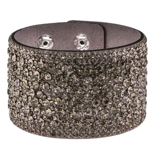 Namzi Modische Boho-Strass-Armreif-Armbänder, Leder-Wickelarmband für Damen, Valentinstag für Damen, Khaki von Namzi