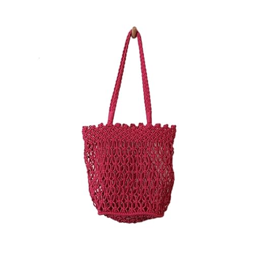 Namzi Pinke gewebte Tasche, 1 Stück, niedliche Schultertasche, Baumwolle, gewebte Tasche mit rechteckigen Kürbisnadeln, stilvoll, einzigartig für den täglichen Gebrauch von Namzi