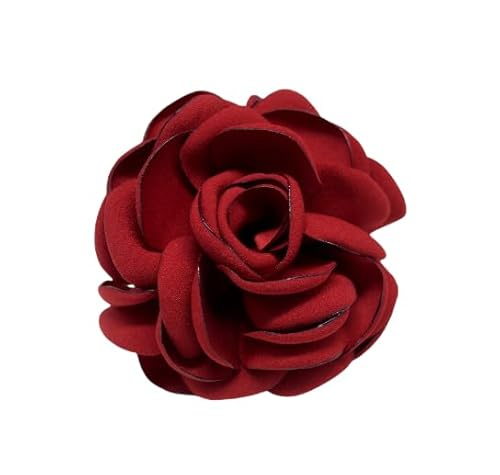 Namzi Rosen-Brosche, Anstecknadeln, zarte elegante Stoff-Blumen-Brosche für Frauen, Blumenanstecker, Anstecknadel für Hochzeit, Party, Zubehör, Rot von Namzi