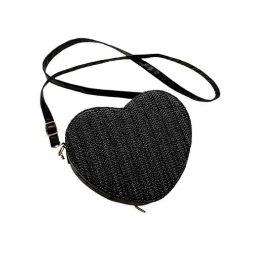Namzi Schwarze Webtasche, 1 Stück, ästhetische herzförmige gewebte Tasche, stilvoll für Dates Versammlungen, elegant charmant von Namzi
