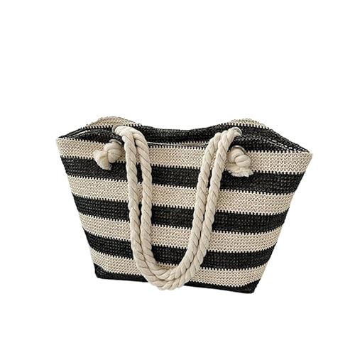 Namzi Schwarze Webtasche, 1 Stück, geräumige gewebte Tragetasche, stilvoll für Einkaufsarbeit, praktisch trendig Namzi Schwarze Webtasche, 1 Stück, geräumige gewebte Tragetasche, stilvoll für Einkaufsarbeit, praktisch trendig von Namzi