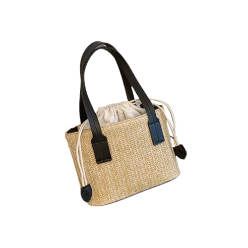 Namzi Schwarze gewebte Tasche, 1 Stück, niedliche Tragetasche mit gewebtem Griff, stilvolles Grasgewebe, perfekt für Verabredungen, Freizeitausflüge von Namzi