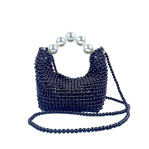 Namzi Schwarze gewebte Tasche, 1 Stück, niedliche handgewebte Acryl-Handtasche, stilvolle Mini-Tragetasche, perfekt für Brunch und Freizeitausflüge von Namzi