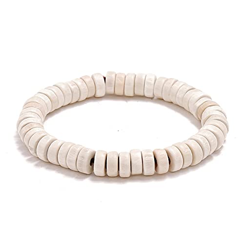 Namzi Stretch-Armband für Herren und Damen, Holzperlen, Beige von Namzi