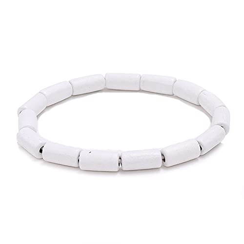 Namzi Stretch-Armband für Herren und Damen, Holzperlen, Weiß Namzi Stretch-Armband für Herren und Damen, Holzperlen, Weiß von Namzi