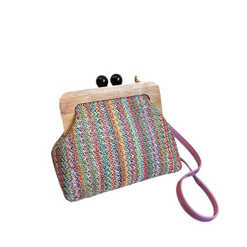 Namzi Violette gewebte Tasche, 1 Stück, Stroh, quadratisch, gewebte Tasche, stilvolle Mini-Tragetasche, perfekt für den täglichen Gebrauch Namzi Violette gewebte Tasche, 1 Stück, Stroh, quadratisch, gewebte Tasche, stilvolle Mini-Tragetasche, perfekt für den täglichen Gebrauch von Namzi