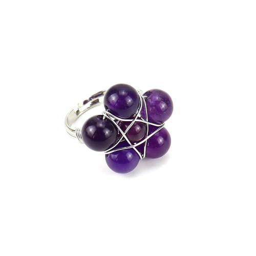 Namzi Violetter Silber-Wickelperlenring, 1 Stück, Silber-Wickelperlenringe, schickes Design für den täglichen Gebrauch von Namzi