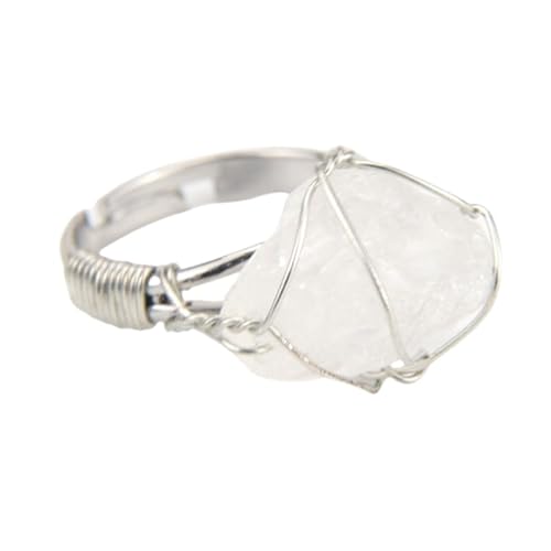 Namzi Weißer handgewickelter Steinring, 1 Stück, handgewickelte Steinringe, handwerkliches Design für den täglichen Gebrauch von Namzi