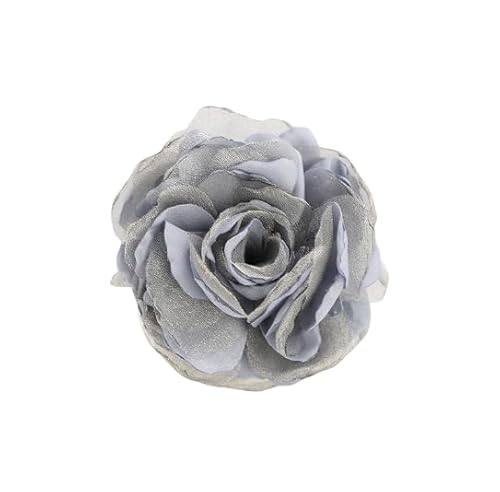Namzi Zierliche Seidenblumen-Brosche, Anstecknadeln, Rosen-Brosche, klassisch, für Damen, Hochzeit, Party, Tanz, Bankett, Kleid, Anzug, Zeremonie, Kleidung, Zubehör, Blau / Grau von Namzi