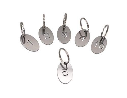 304 Stainless Steel Oval Key Tags with Ring 20 pcs, Hollowed Number ID Tags Key Chain, Numbered Key Rings - 21 to 40 von NanTun