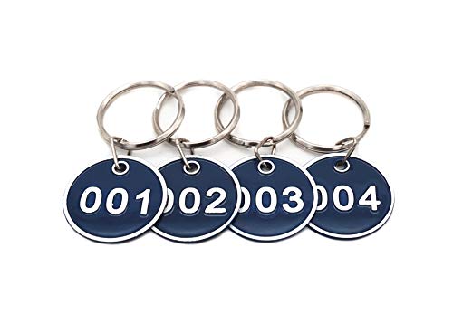 NanTun Aluminum Alloy Metal Key Tag Set, Number ID Tags Key Chain, Numbered Key Rings, 100 Pieces - Blue -1 to 100 von NanTun