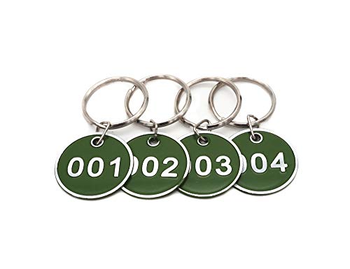 Aluminum Alloy Metal Key Tag Set, Number ID Tags Key Chain, Numbered Key Rings, 100 Pieces - Green -1 to 100 Aluminum Alloy Metal Key Tag Set, Number ID Tags Key Chain, Numbered Key Rings, 100 Pieces - Green -1 to 100 von PlayCool