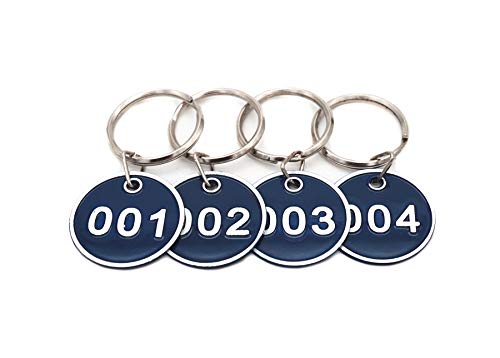 NanTun Aluminum Alloy Metal Key Tag Set, Number ID Tags Key Chain, Numbered Key Rings, 50 pieces - Blue -151 to 200 von NanTun