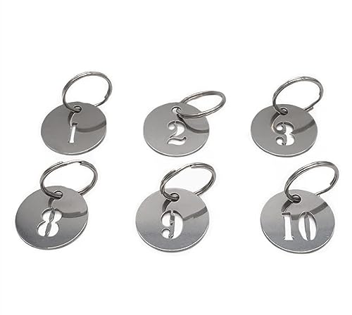 NanTun 2,5 cm große nummerierte Schlüsselanhänger – Schlüsselanhänger aus Edelstahl 304 mit Ringen – langlebig und wasserdicht für einfache Organisation, nummeriert von 1 bis 5 NanTun 2,5 cm große nummerierte Schlüsselanhänger – Schlüsselanhänger aus Edelstahl 304 mit Ringen – langlebig und wasserdicht für einfache Organisation, nummeriert von 1 bis 5 von NanTun