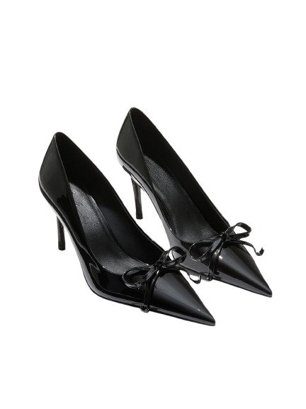 Nana Jacqueline | Audrina Bow Heels (Black) | Women's Black Pumps von Nana Jacqueline