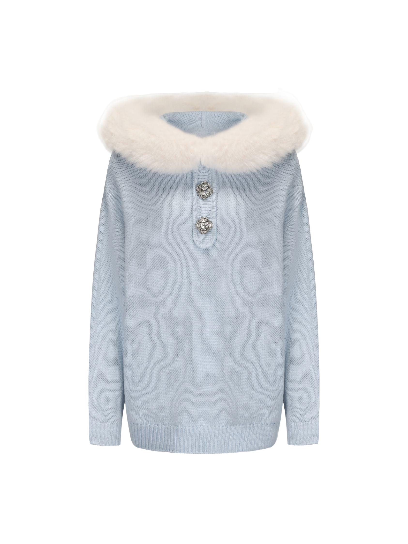 Ava Fur Sweatshirt (Blue) - Blue - S - Nana Jacqueline - Sweatshirts von Nana Jacqueline