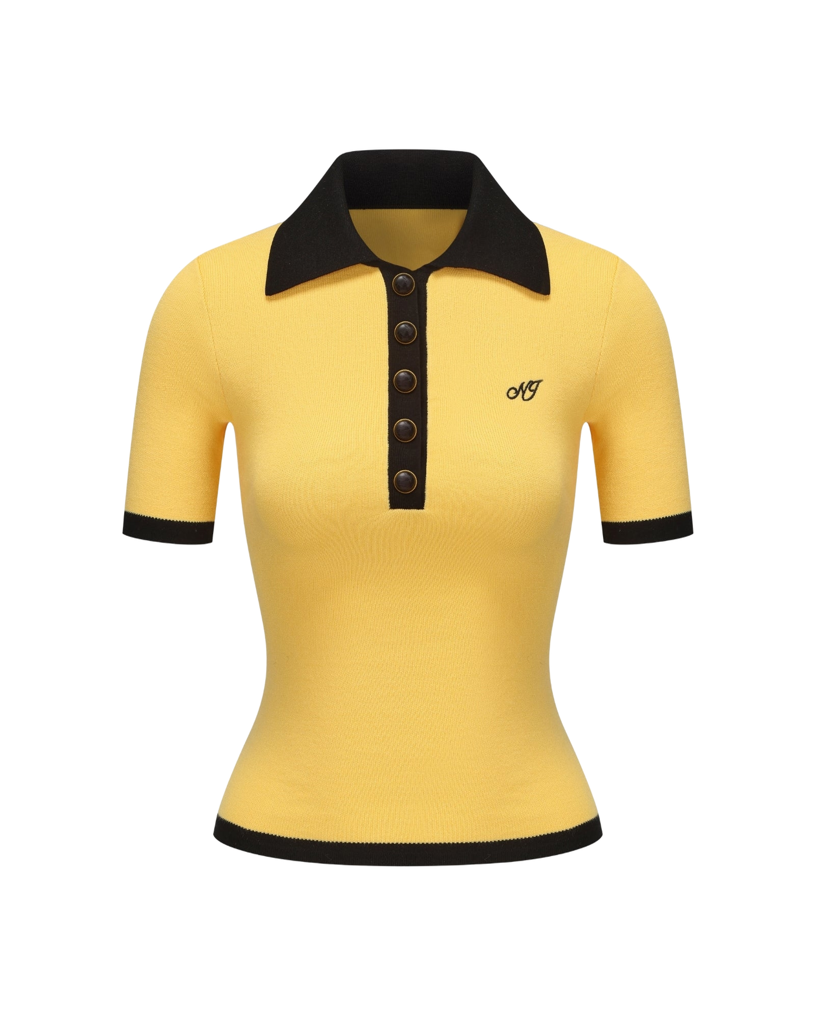 Nana Jacqueline | Hazel Polo Top (Yellow) | Women's Yellow Short sleeve tops von Nana Jacqueline