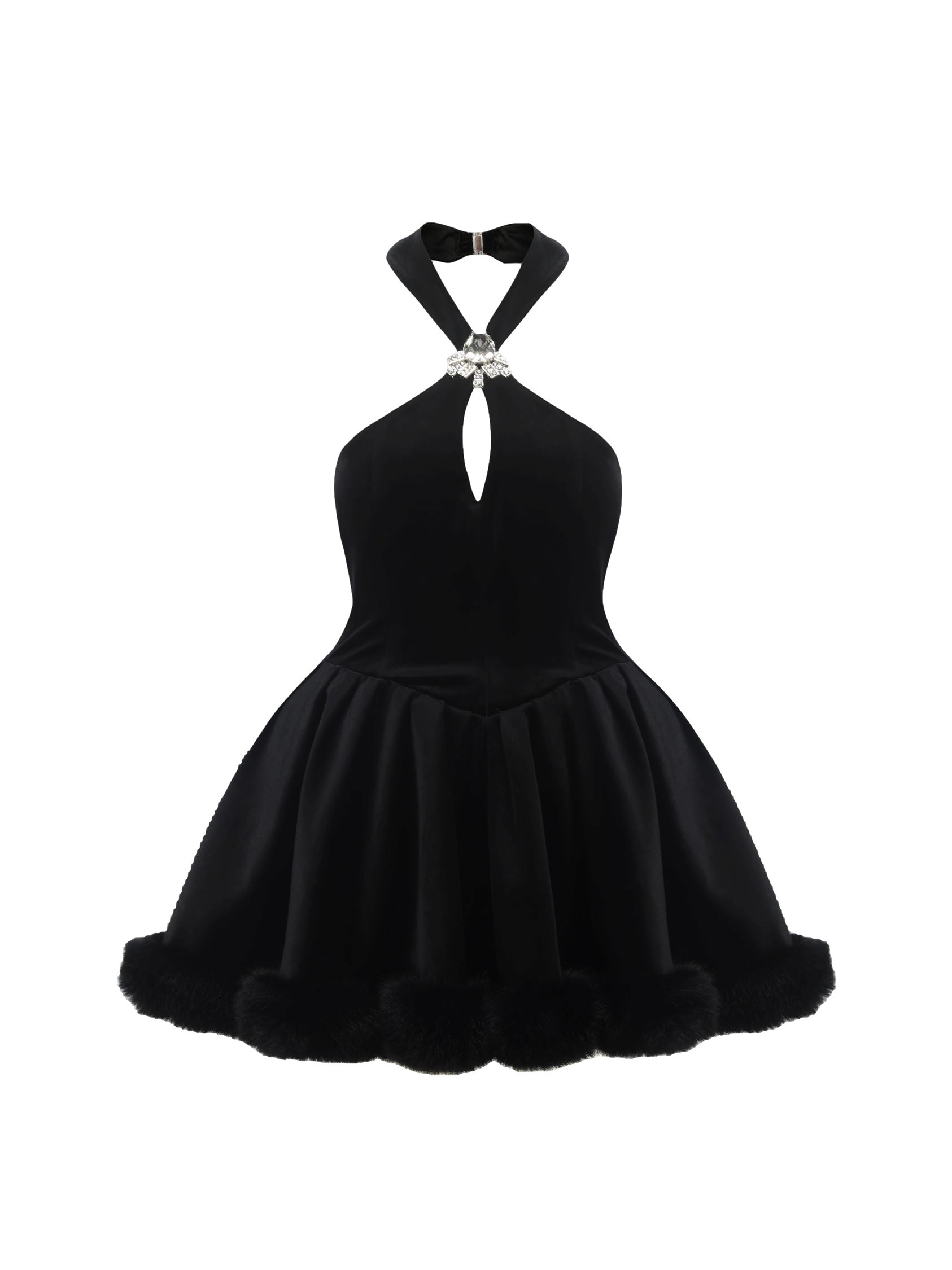 Juliet Velvet Halter Dress (Black) von Nana Jacqueline