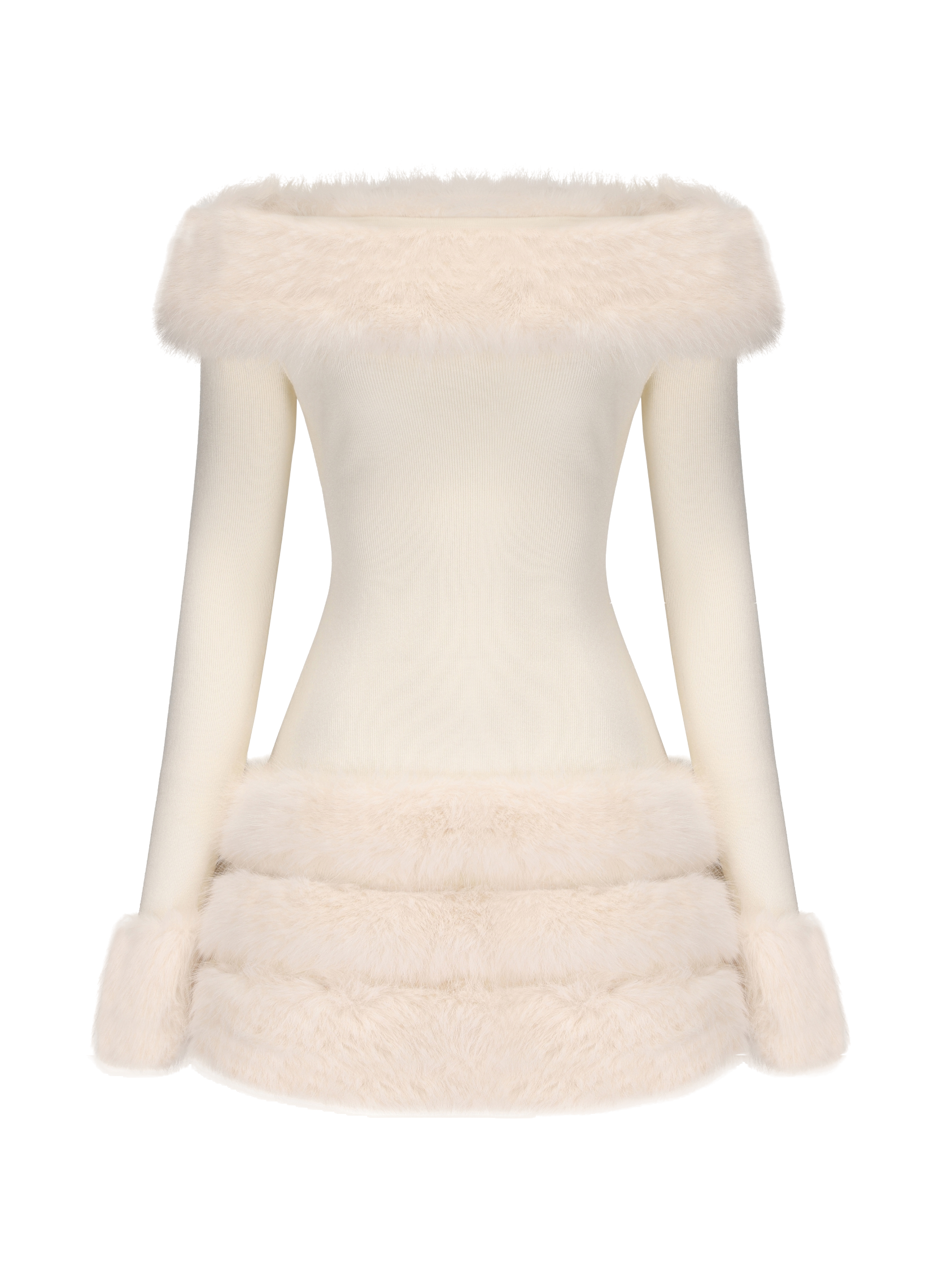 Nana Jacqueline | Mila Fur Dress | Women's White Mini dresses Nana Jacqueline | Mila Fur Dress | Women's White Mini dresses von Nana Jacqueline