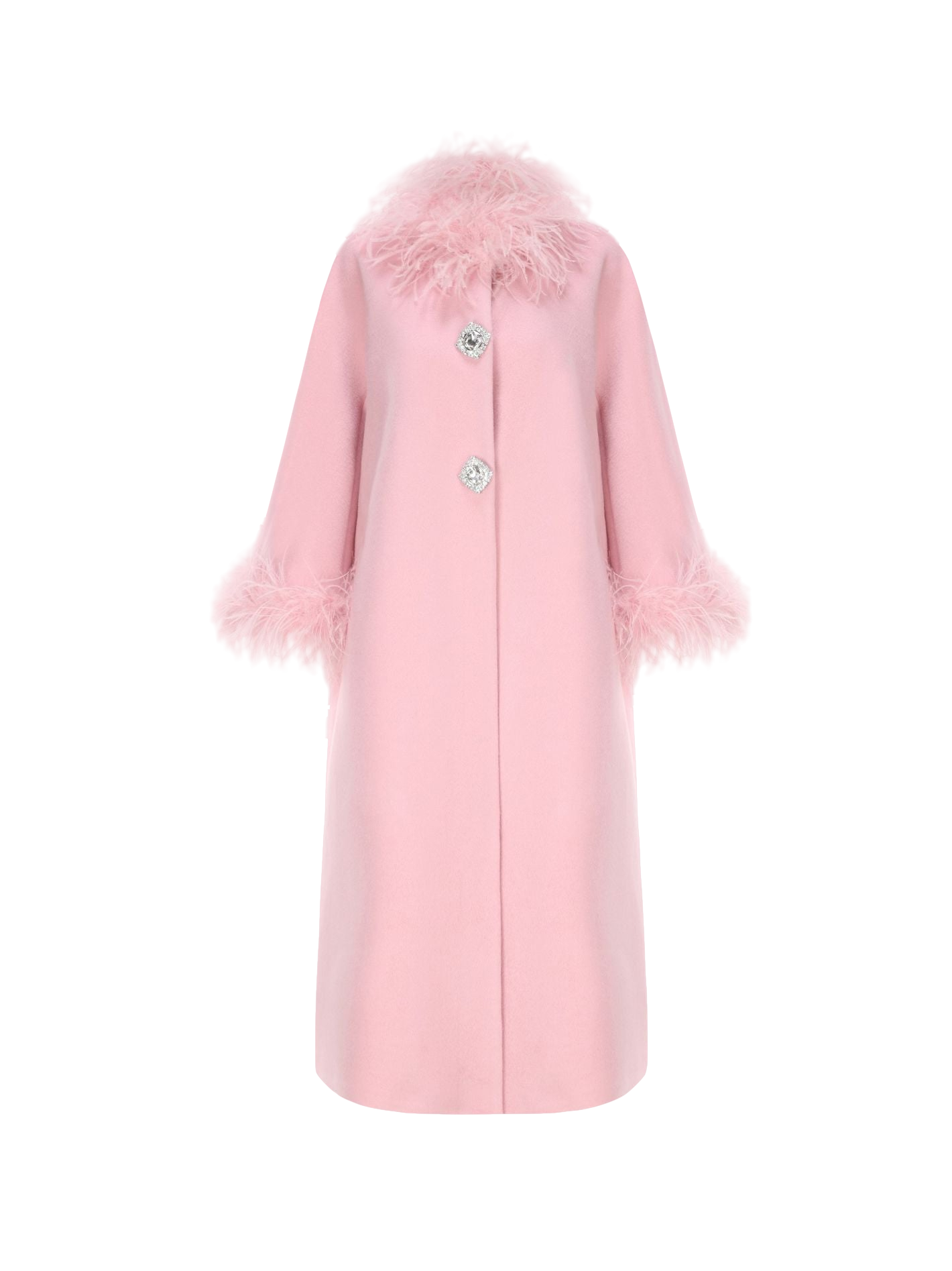 Nina Feather Coat (Pink) von Nana Jacqueline