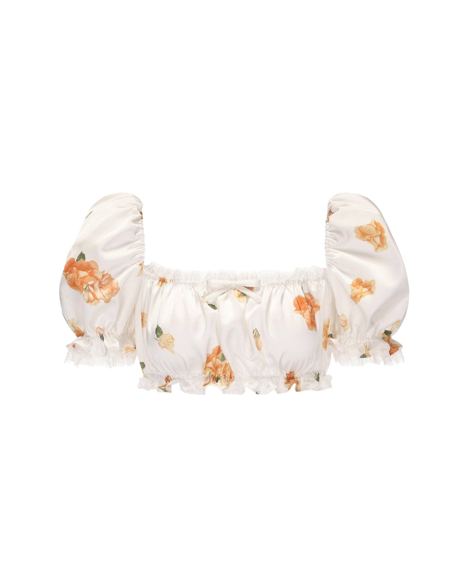 Theodora Top (Floral) - White - M - Nana Jacqueline - Crop tops von Nana Jacqueline