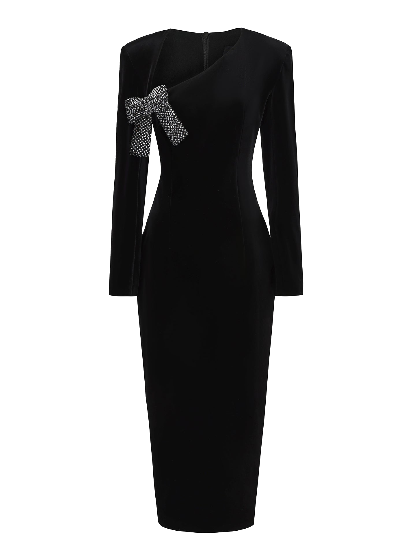 Nana Jacqueline | Veronica Velvet Dress (Black) | Women's Black Midi dresses von Nana Jacqueline