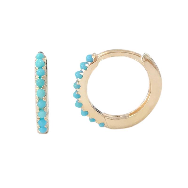 14K Solid Gold Huggie Hoop Ohrring, 10 Mm Außen X 7, 5 Innendurchmesser ~ Mittlere Größe | Ohrlappen, 2nd Lobe Piercings Pavé Hinged Cuff von NanaBijou