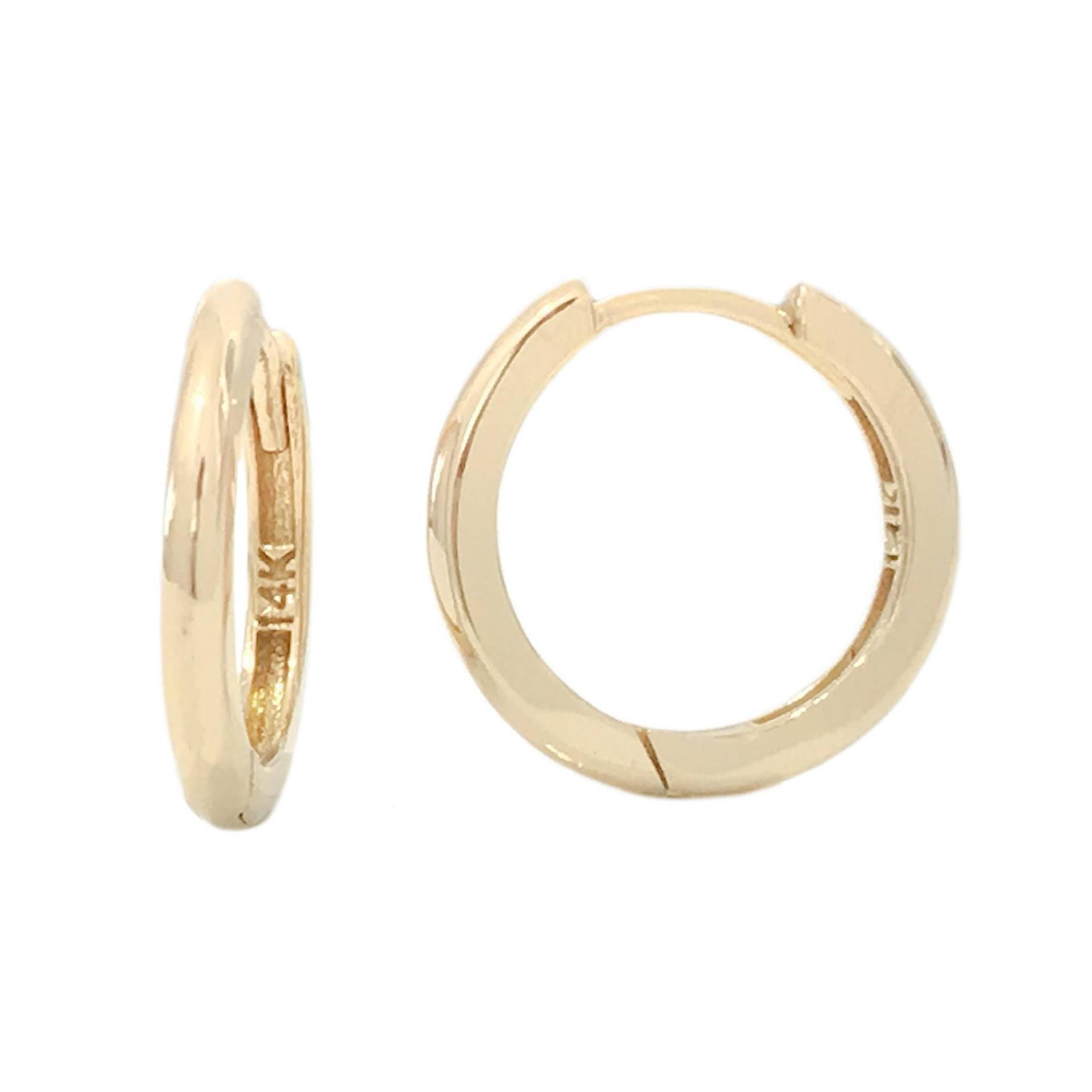 15 Mm | 5/8 " Huggie Hinged Hoop Ohrring Aus 14K Gold | Ohrlappen, Knorpel, Conch, Helix Erhältlich Als Paar Oder Einzelner Hoop." von NanaBijou