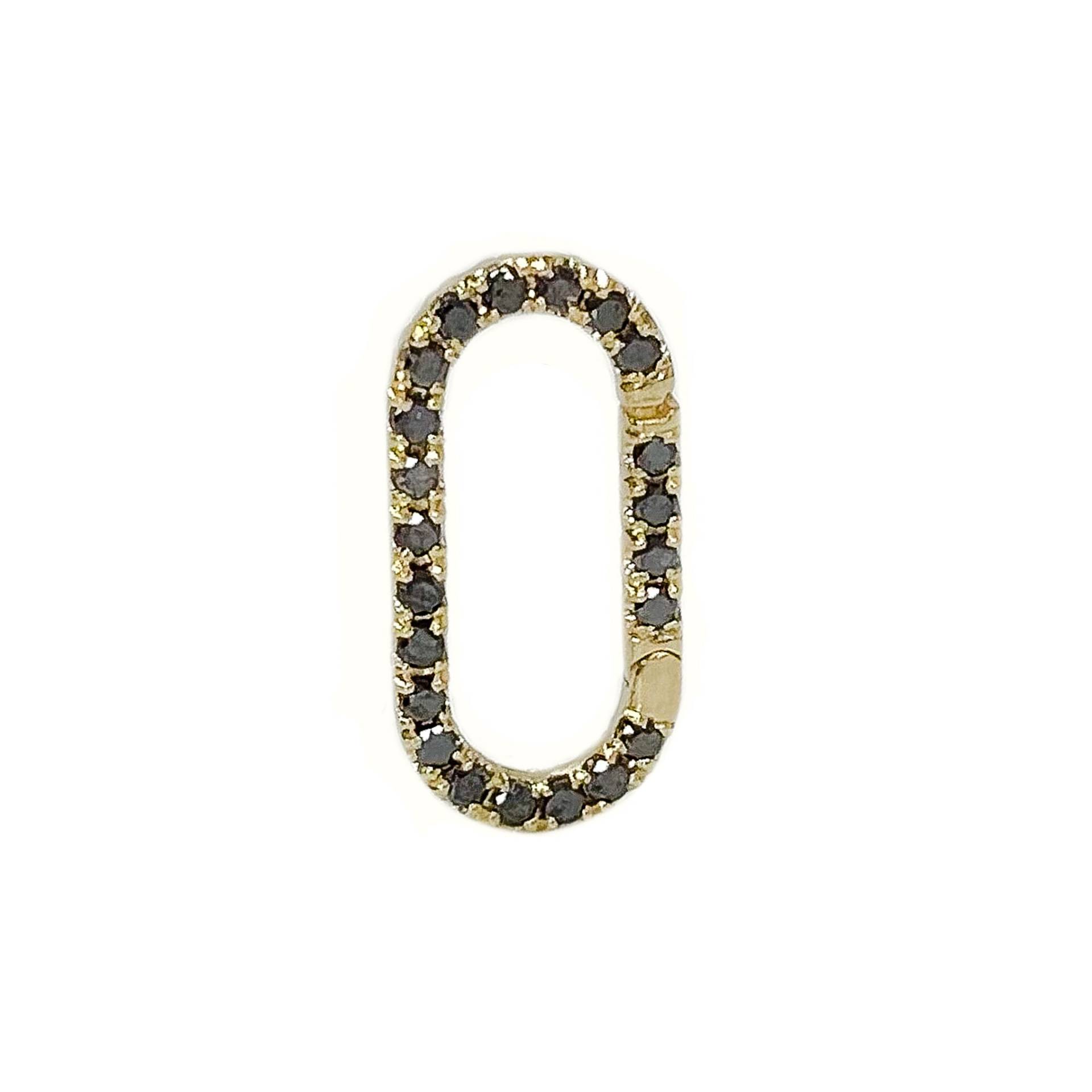 Black Diamond Längliche Oval 14K Solid Goldenhancer Charm Anhänger Schloss ~ Große Sz | Real Diamant Kettenverbinder Halter Dicke Links Black Diamond Längliche Oval 14K Solid Goldenhancer Charm Anhänger Schloss ~ Große Sz | Real Diamant Kettenverbinder Halter Dicke Links von NanaBijou