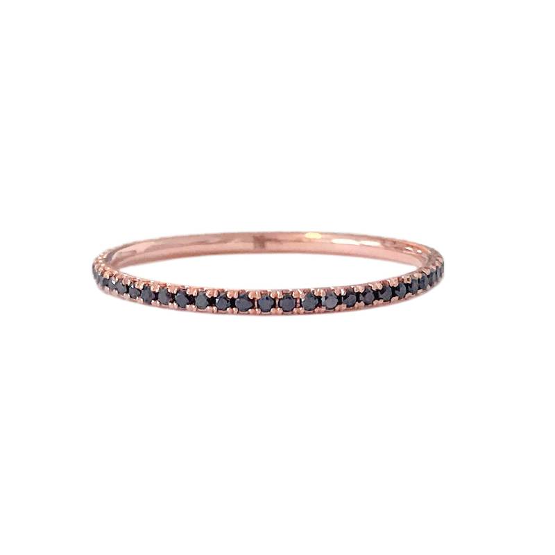 Black Diamond 14K Gold Eternity Bandring Micro Pavé Stapelbar von NanaBijou