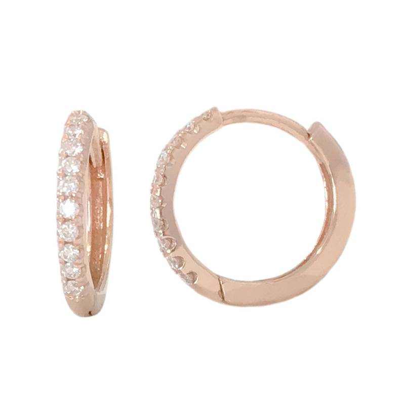 Diamant 14K Huggie Hoop Ohrring, 12 Mm Außen X 9, 5 Innendurchmesser ~ Große Größe | Pavé Hinged Earlobe Conch Cuff Piercings | 1/2 " von NanaBijou