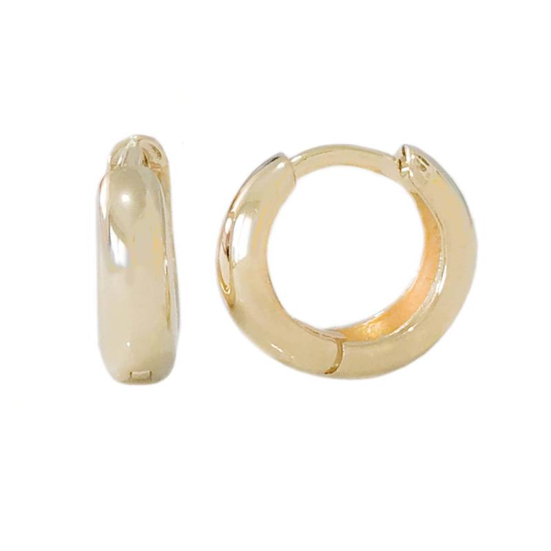 Dicker 14K Solid Gold Huggie Hinged Hoop Ohrring, 14mm Außen X 9mm Innendurchmesser | Manschette Für Ohrläppchen & 2nd Hole Piercings | Als von NanaBijou