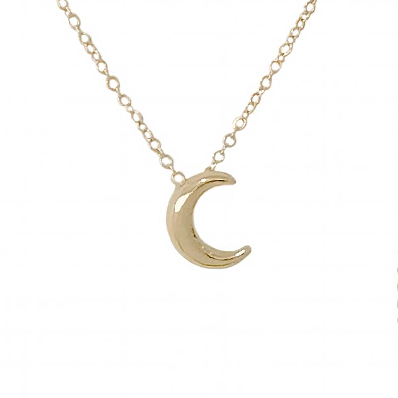 Zierliche 14K Solid Gold Crescent Moon Halskette von NanaBijou