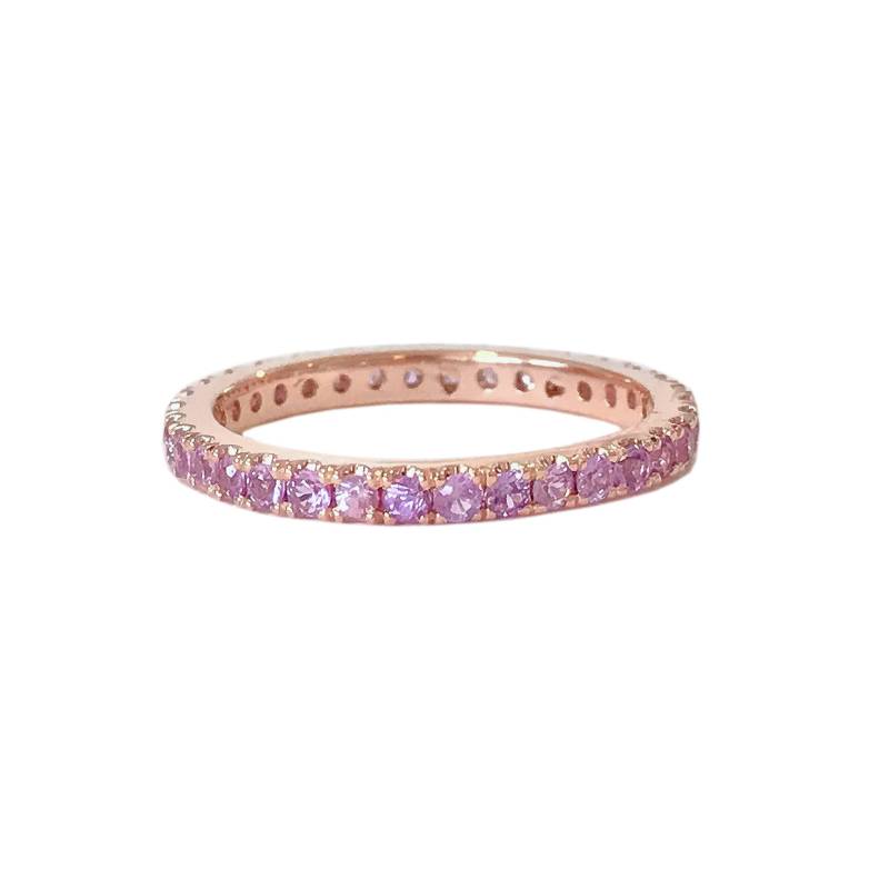 Lila Saphir 14K Massiv Gold Eternity Ring Echter Natürlicher Edelstein Stapelbar Band in Gelb, Weiß Oder Roségold; Braut Verlobung von NanaBijou