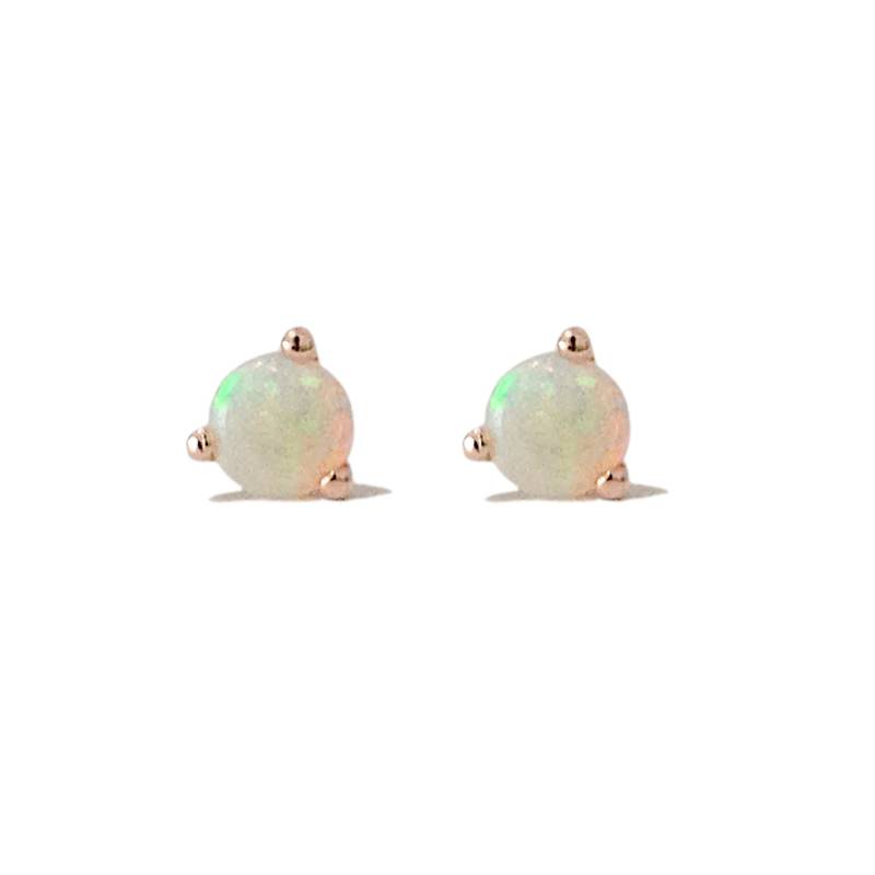 Opal Ohrstecker 14K Solid Gold 3 Mm Martini Fassung, Natürliche Echte Edelstein Ohrstecker | Einzeln Oder Paar von NanaBijou