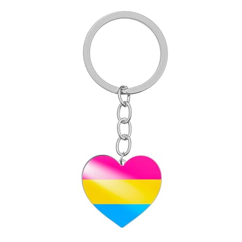 Nanafast LGBTQ Schlüsselanhänger aus Edelstahl, Herzform, Gay-Pride-Schlüsselanhänger, Regenbogen-Schlüsselanhänger für Pride Month Paraden und Events, Pansexuell, Herz Nanafast LGBTQ Schlüsselanhänger aus Edelstahl, Herzform, Gay-Pride-Schlüsselanhänger, Regenbogen-Schlüsselanhänger für Pride Month Paraden und Events, Pansexuell, Herz von Nanafast