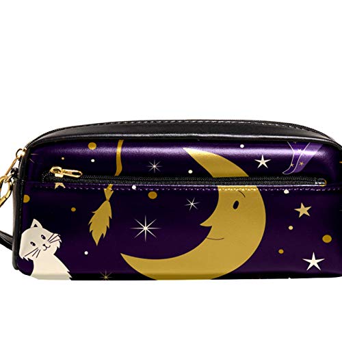 Große Kapazität Bleistift Tasche Schreibwaren Tasche Halter für High School College und Büro, The Night Sky, Crescent, Cat and Stars Idea Gift for Teens Student von Nananma