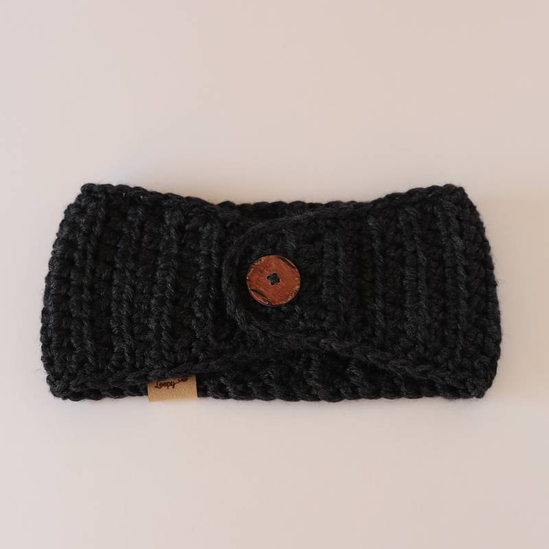 Gehäkelte Ohrenwärmer, Breites Winter Stirnband, Dickes Stirnband Mit Knopfverschluss, Extra Große Damen Ohrenwärmer von NanasGoneLoopy