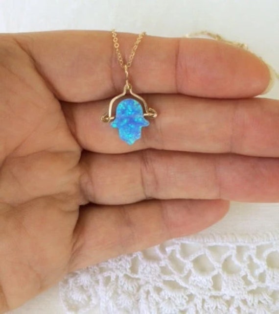 Hamsa Opal Halskette, 14K Gold Filled, Roségold Sterling Silber, Kostenloser Versand in Die Usa Hamsa Opal Halskette, 14K Gold Filled, Roségold Sterling Silber, Kostenloser Versand in Die Usa von NancyDavisDesigns