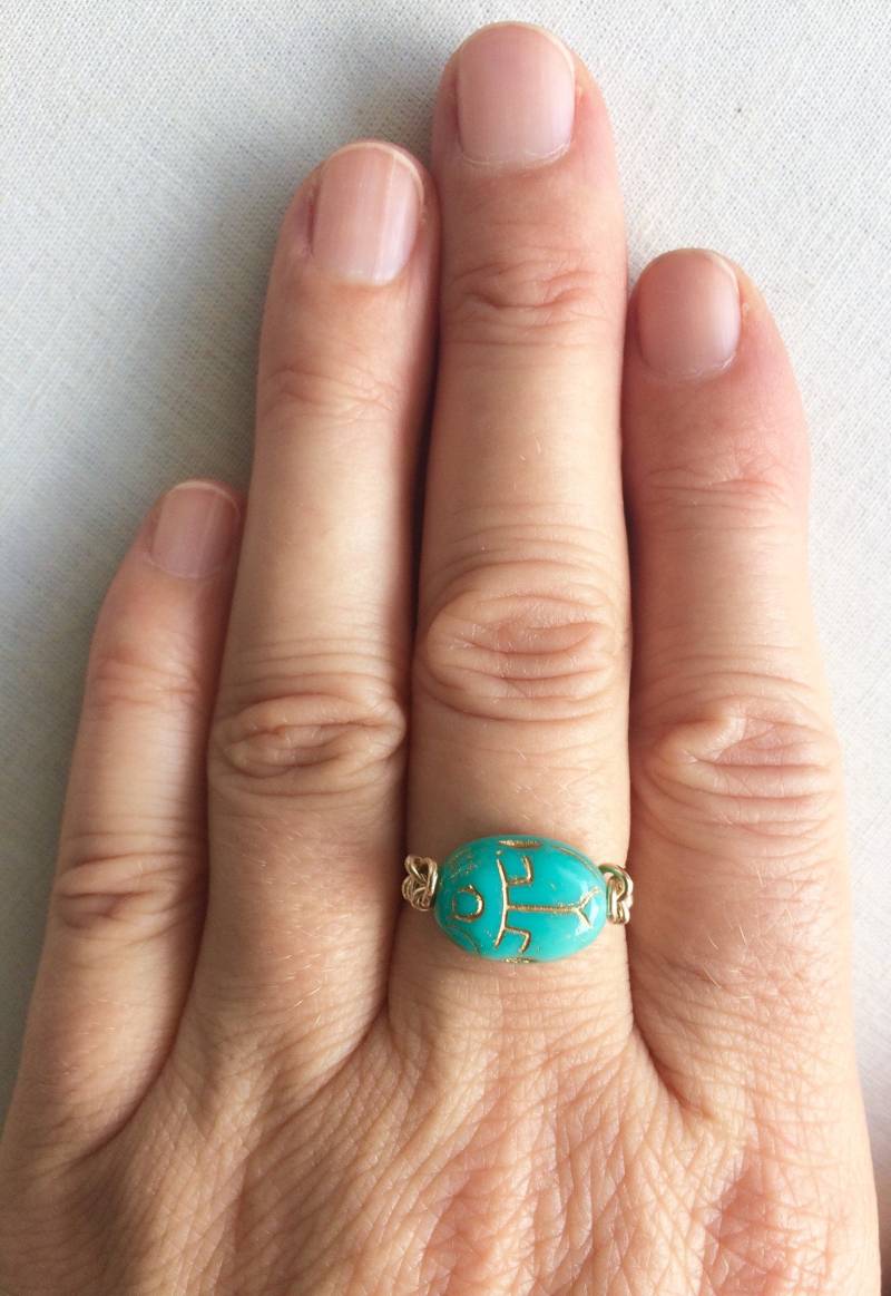 Skarabäus & 14K Gold Filled Ring, Kostenloser Versand von NancyDavisDesigns