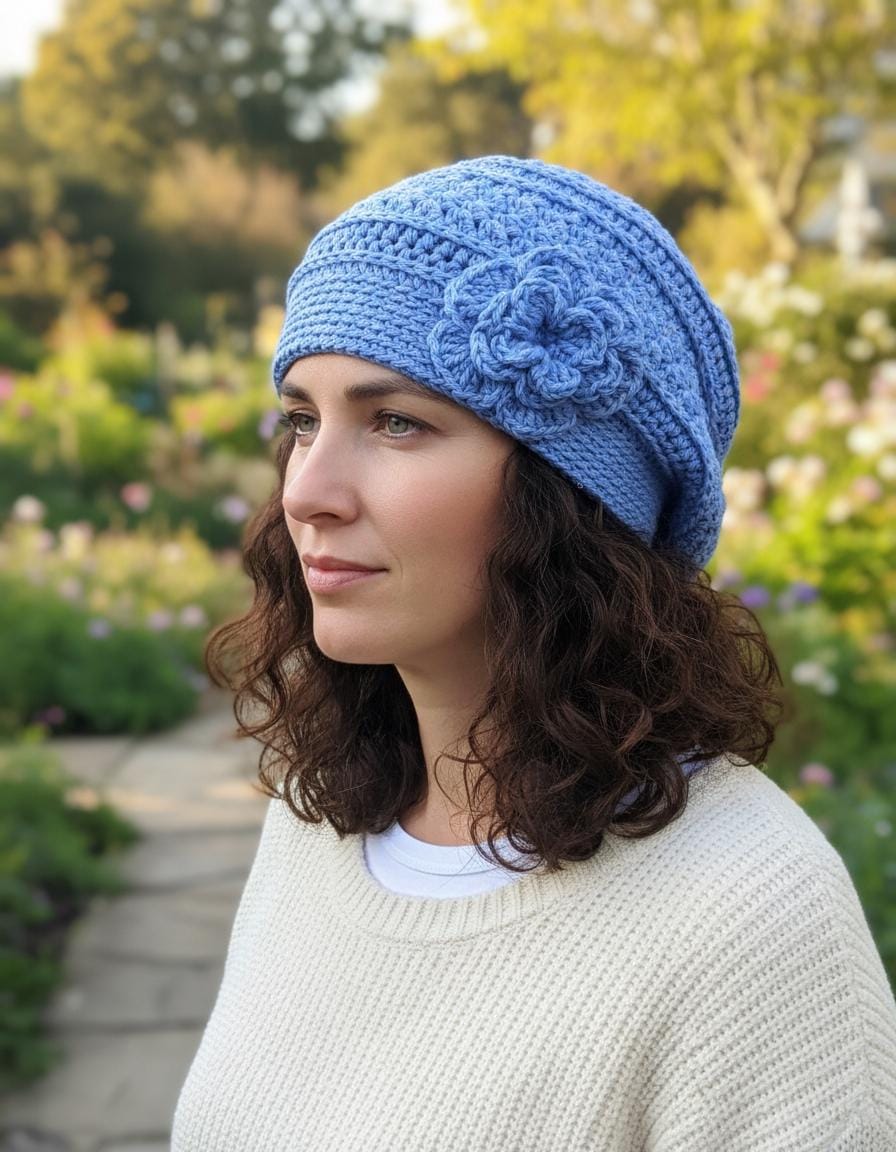 Chemo Beanie Mütze Mit Blume Leichter Sommerhut von NancyHuberCreations