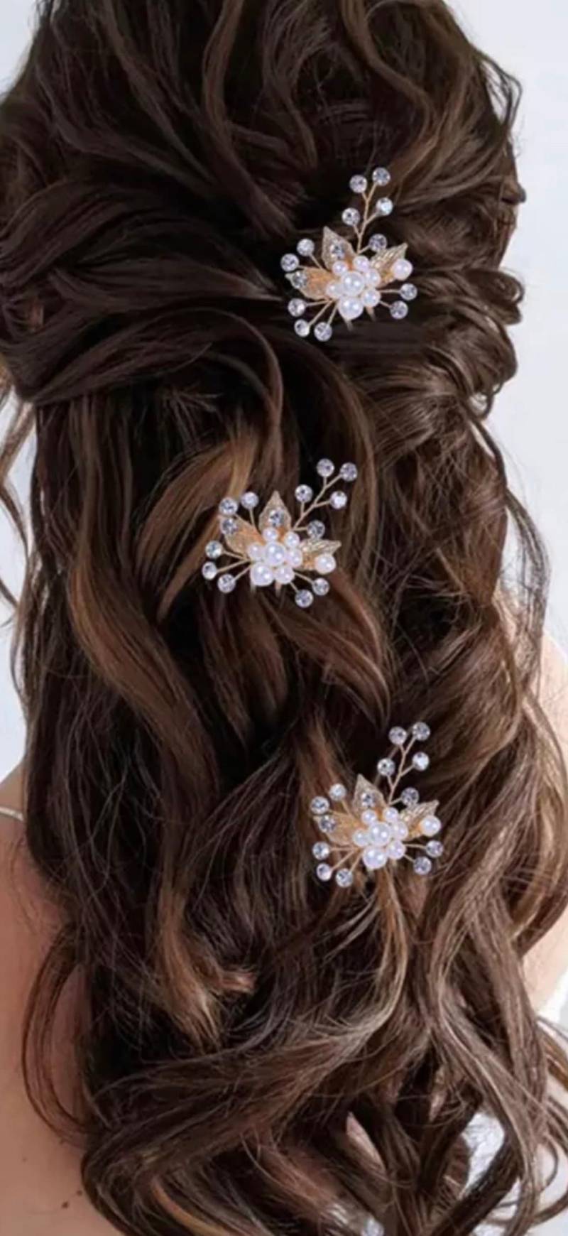 Perlen Braut Haarnadeln Gold Oder Silber Blumen Haarteil | 3Er Set von NancyandElizabeth