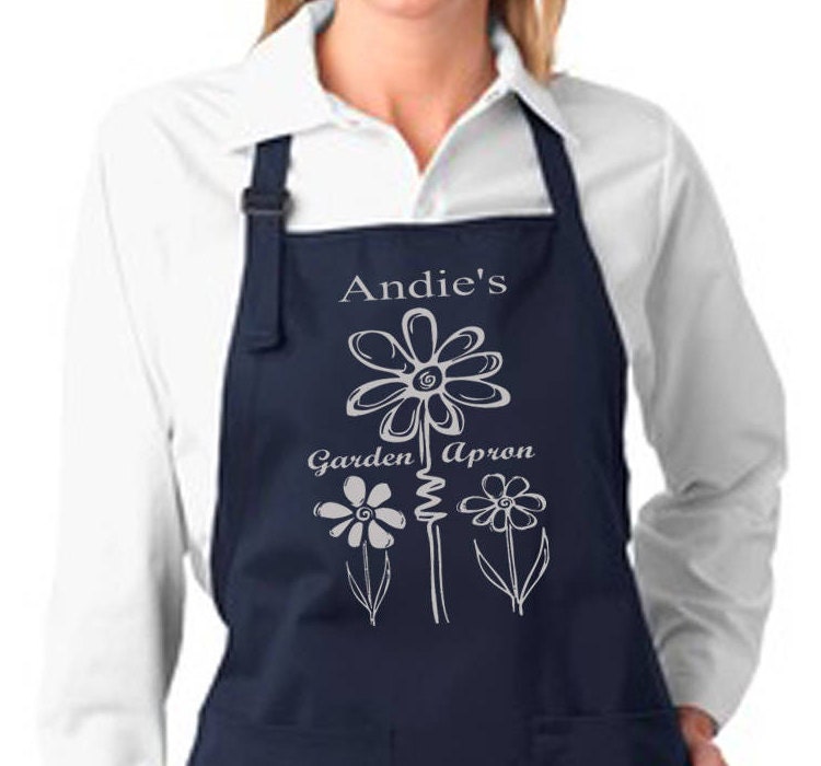 Personalisierte Gartenschürze Baumwolltwill, Verstellbarer Halsausschnitt Personalisierte Gartenschürze Baumwolltwill, Verstellbarer Halsausschnitt von NancysDesignStudio