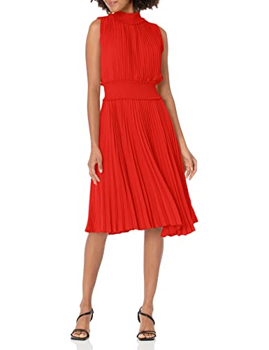 Nanette Nanette Lepore Damen Gesmoktes Plisseekleid mit hohem Ausschnitt Kleid, Safran Sun, 38 von Nanette Nanette Lepore